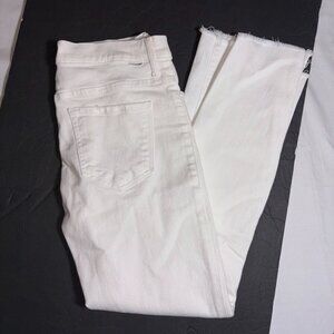 MOTHER Jeans The Insider Crop Step Fray White Size 26